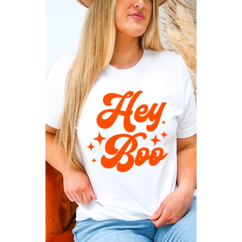 🎃 👻 Hey Boo Halloween Tee – 100% USA Cotton